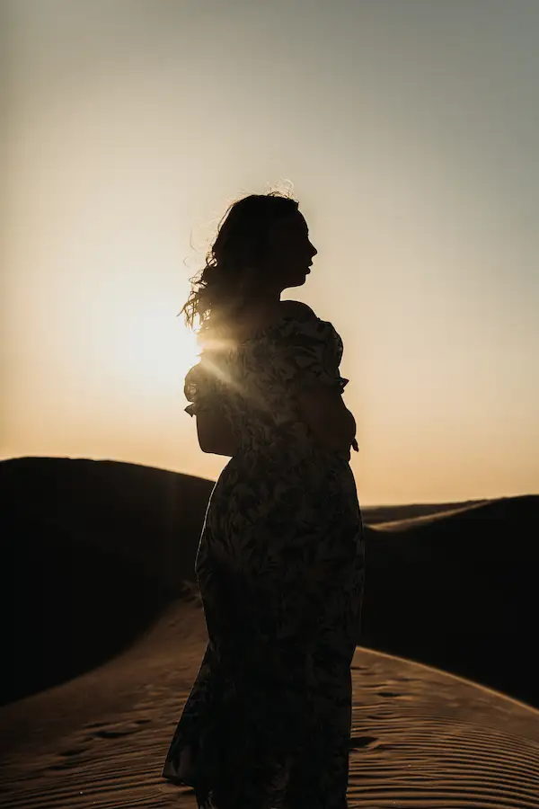 woman hope sunshine